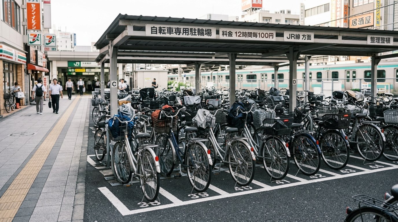 estacionamento de bicicleta no japão