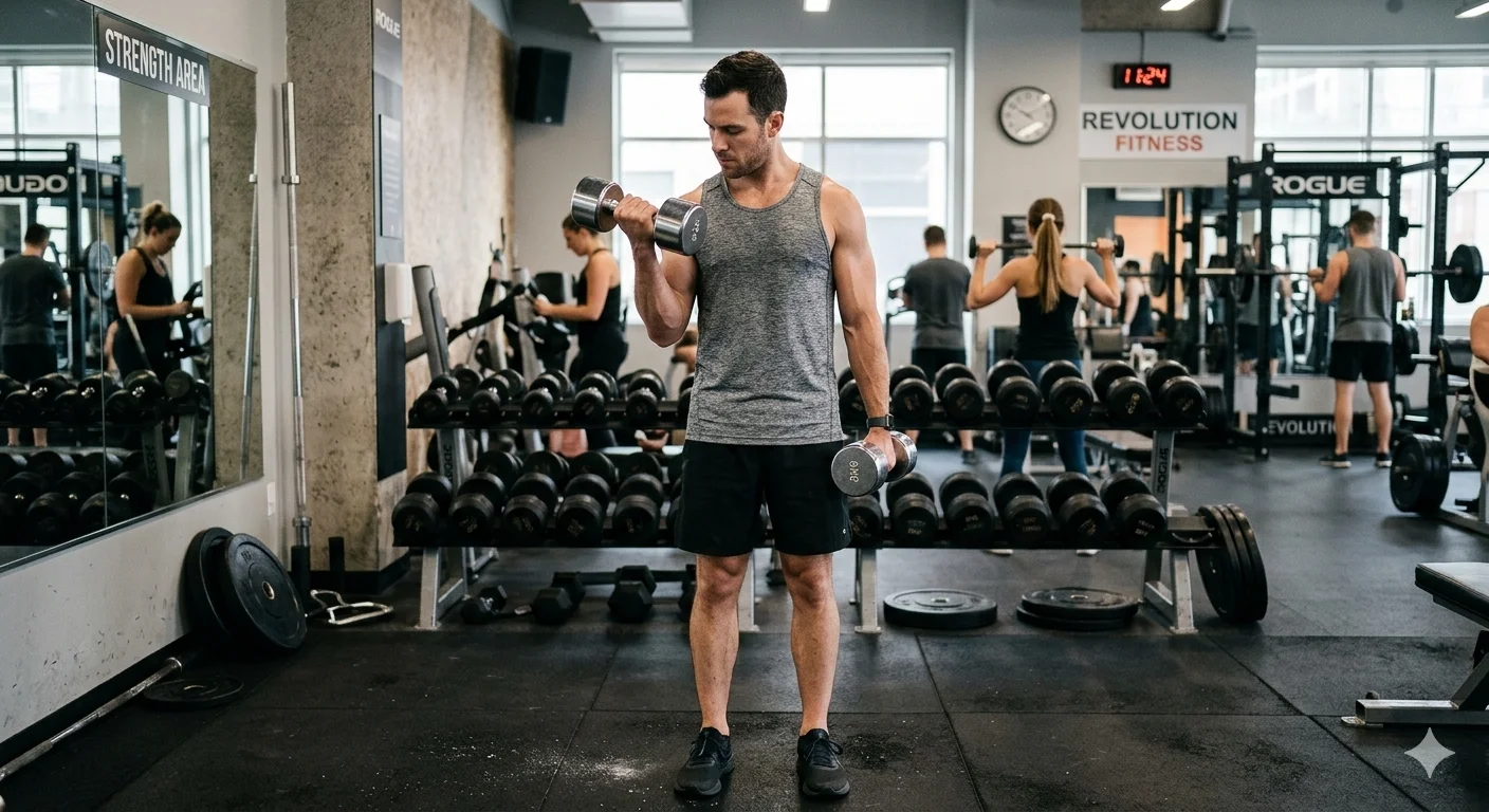 homem fazendo musculação